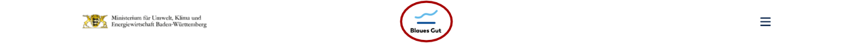 Blaues Gut Logo im Menü